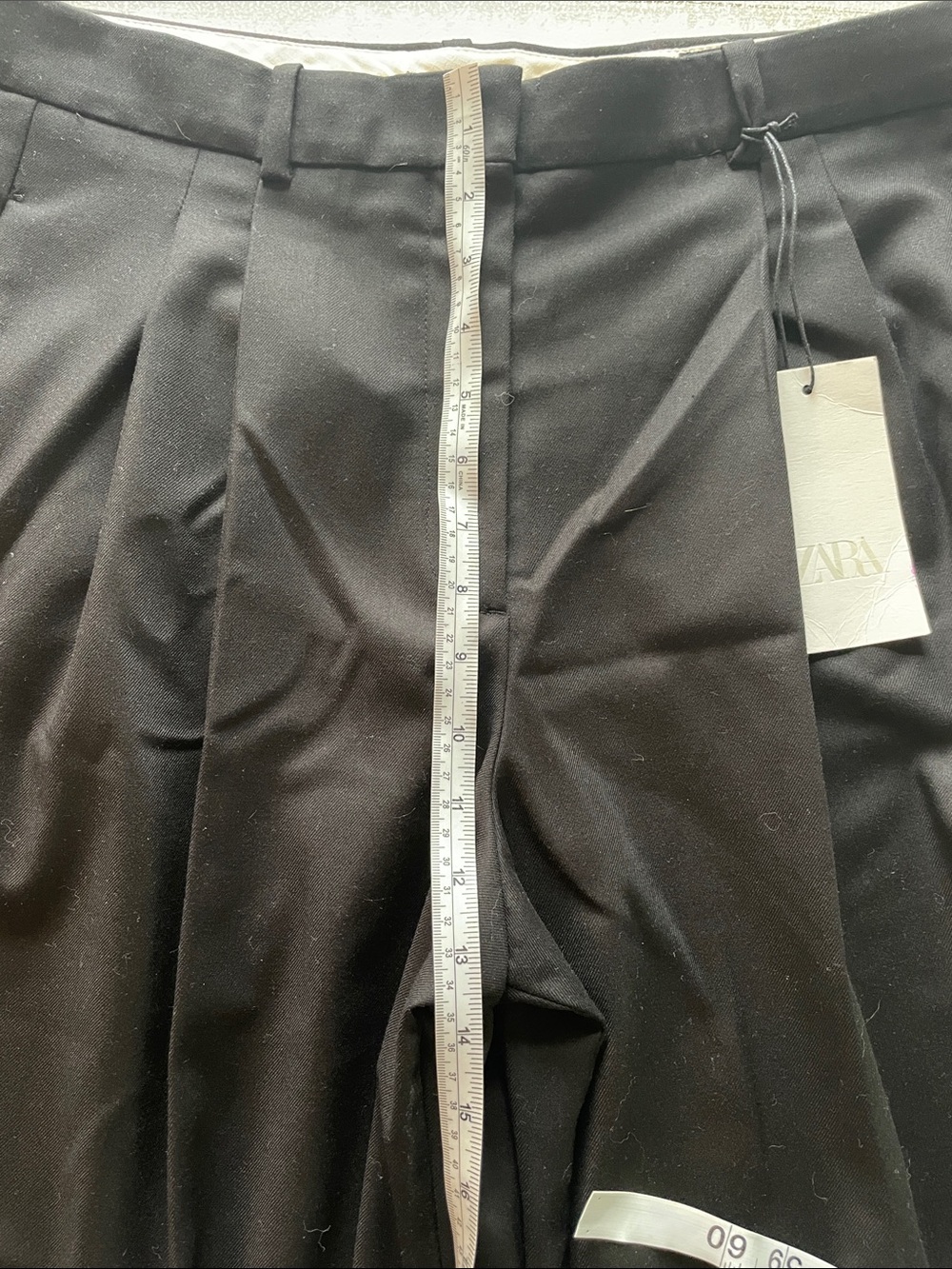 Zara Black Pleated High-Waist Super Wide Leg Trousers - Picture 13 of 14